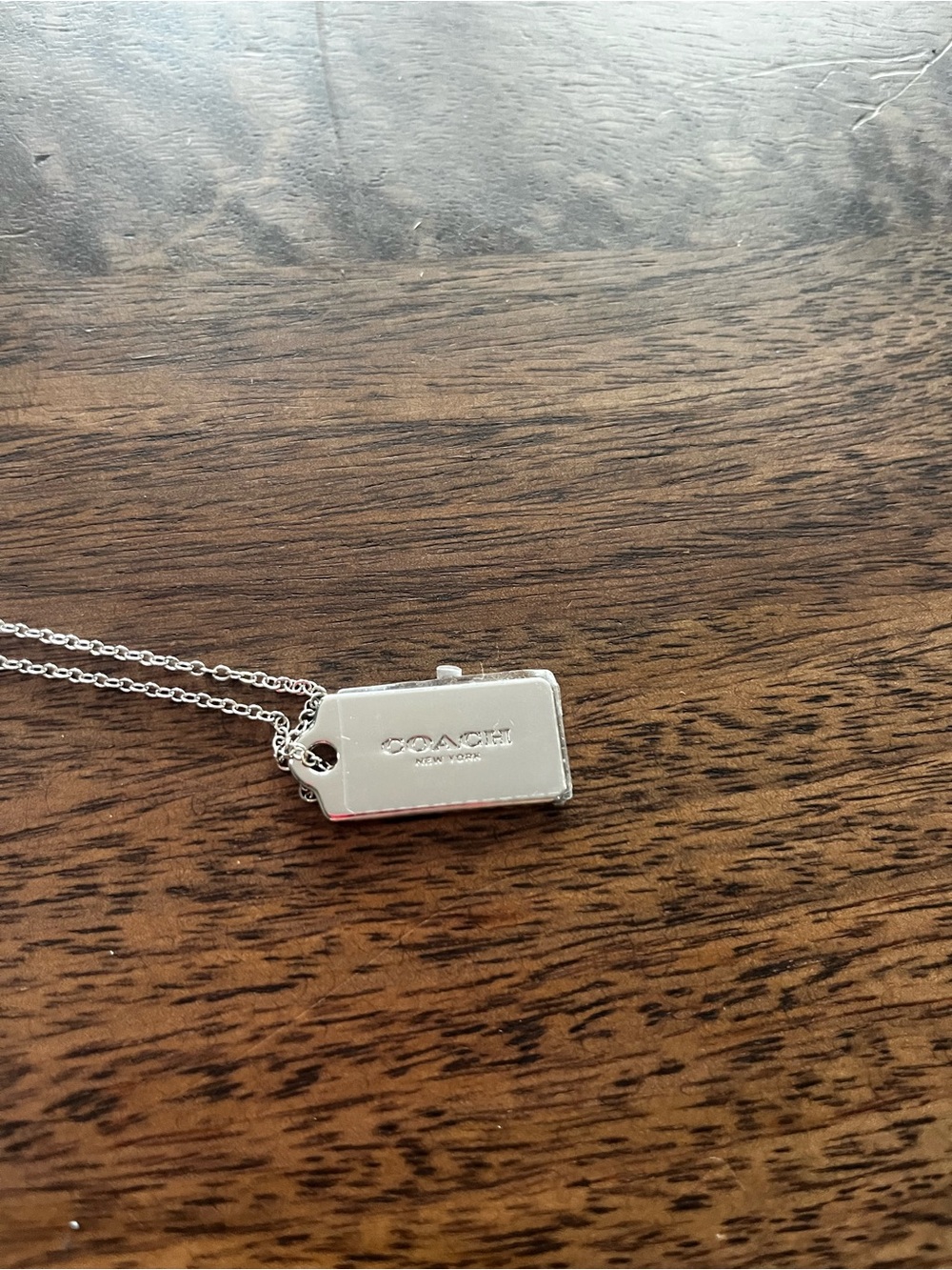 Coach Silver Tag Pendant Necklace - Picture 3 of 4